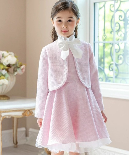 Catherine Cottage(キャサリンコテージ)の「ファンシーツイード ブリリアントアンサンブル(スーツセット・キッズ・ホワイト/グレー/ブルー/ベージュ/ダークネイビー/ピンク/ミント/ホワイト系2・110/120/130)」の8枚目の写真