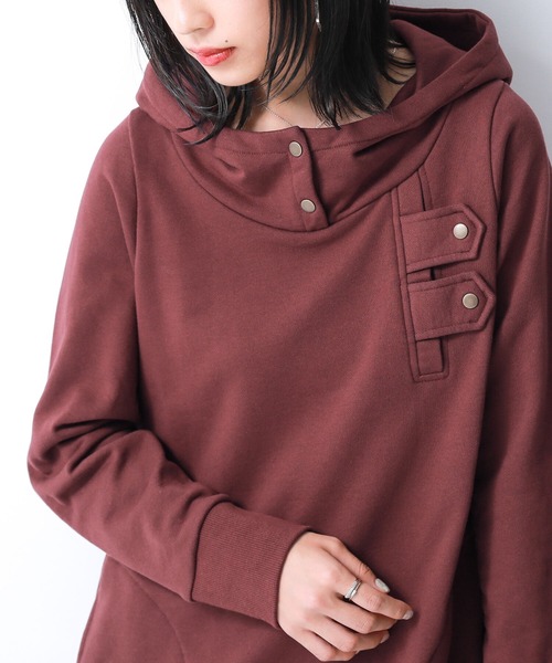 n'OrLABEL（ノアールレーベル）の「『スタンドカラーデザインパーカー』（パーカー・レディース・ブラック/ネイビー/杢グレー/ピンクベージュ/ブルーグリーン/オートミール/モカ/チャコールグレー/テラコッタ・L/M/LL）」の22枚目の写真