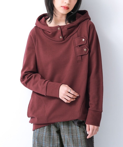 n'OrLABEL（ノアールレーベル）の「『スタンドカラーデザインパーカー』（パーカー・レディース・ブラック/ネイビー/杢グレー/ピンクベージュ/ブルーグリーン/オートミール/モカ/チャコールグレー/テラコッタ・L/M/LL）」の21枚目の写真
