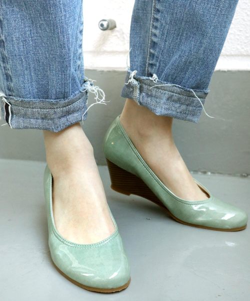 salle de bal（サルデバル）の「【MAISONS LAFFITTE/メゾンラフィット】レインウエッジパンプス  防水シューズ レインシューズ（パンプス・レディース・ピンク/グリーン/ブラック/グレー・24.5㎝/23cm/24.5cm/23.5㎝/22.5cm/24㎝/23.5cm/24cm）」の9枚目の写真