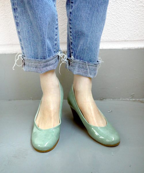 salle de bal（サルデバル）の「【MAISONS LAFFITTE/メゾンラフィット】レインウエッジパンプス  防水シューズ レインシューズ（パンプス・レディース・ピンク/グリーン/ブラック/グレー・24.5㎝/23cm/24.5cm/23.5㎝/22.5cm/24㎝/23.5cm/24cm）」の8枚目の写真