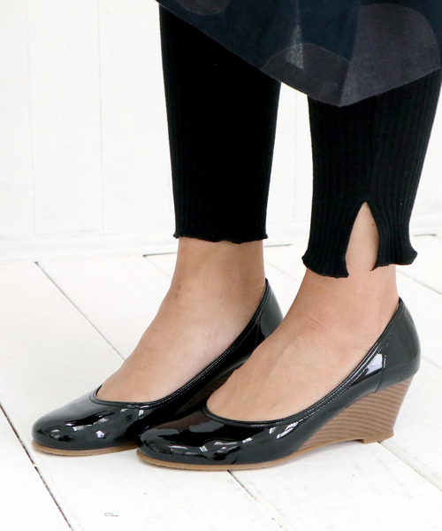 salle de bal（サルデバル）の「【MAISONS LAFFITTE/メゾンラフィット】レインウエッジパンプス  防水シューズ レインシューズ（パンプス・レディース・ピンク/グリーン/ブラック/グレー・24.5㎝/23cm/24.5cm/23.5㎝/22.5cm/24㎝/23.5cm/24cm）」の2枚目の写真