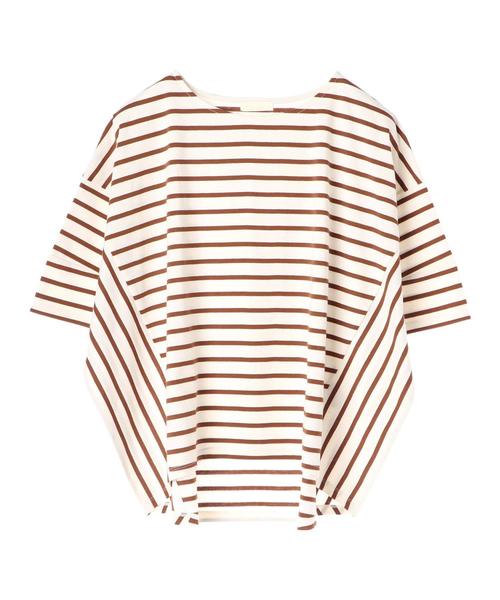 earth music&ecology(アースミュージックアンドエコロジー)の「・ボーダードルマンTシャツ(Tシャツ/カットソー・レディース・ネイビー/オフホワイト/ライトブラウン/ブラック・FREE)」の7枚目の写真