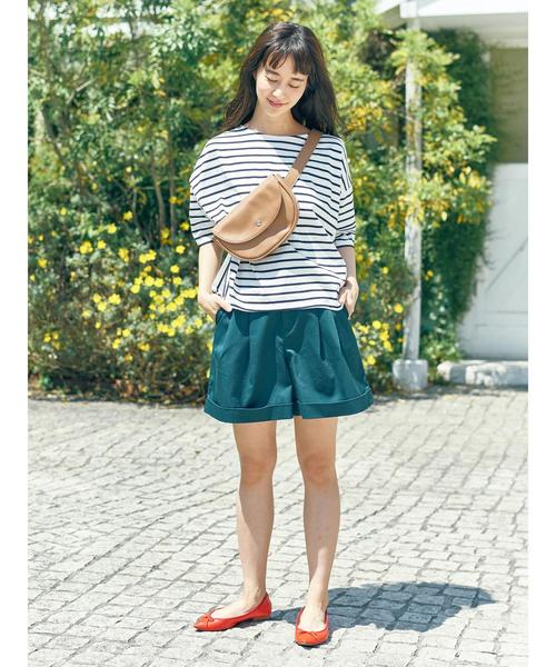 earth music&ecology(アースミュージックアンドエコロジー)の「・ボーダードルマンTシャツ(Tシャツ/カットソー・レディース・ネイビー/オフホワイト/ライトブラウン/ブラック・FREE)」の9枚目の写真