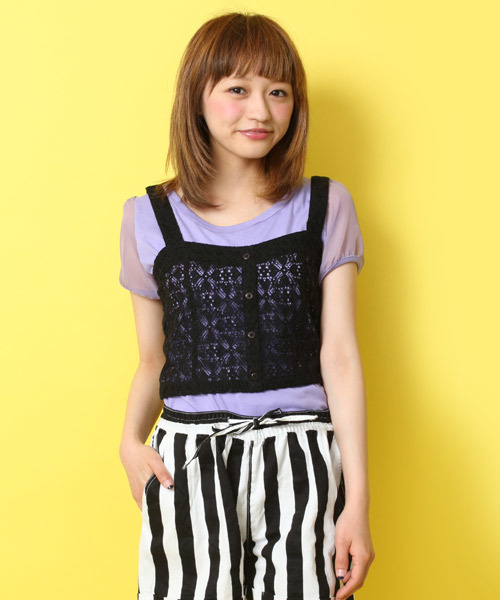 WEGO（ウィゴー）の「WEGO/レースビスチェ（その他トップス・レディース・ホワイト/ブラック・FREE）」の2枚目の写真