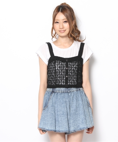 WEGO（ウィゴー）の「WEGO/レースビスチェ（その他トップス・レディース・ホワイト/ブラック・FREE）」の3枚目の写真