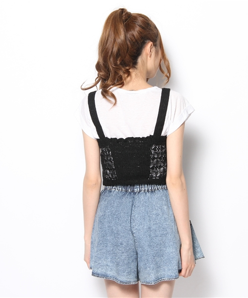 WEGO（ウィゴー）の「WEGO/レースビスチェ（その他トップス・レディース・ホワイト/ブラック・FREE）」の5枚目の写真