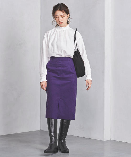 UNITED ARROWS(ユナイテッドアローズ)の「UWSC フェイクスエード タイトスカート(スカート・レディース・オリーブ/ベージュ/パープル・38/36/40)」の9枚目の写真