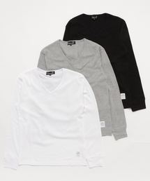 CavariA（キャバリア）の「『CavariA/キャバリア』サーマルVネック長袖Tシャツ【お得な無地3枚セット】（Tシャツ/カットソー・キッズ）」