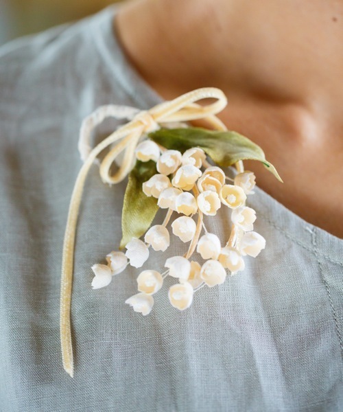 m.soeur（エムスール）の「すずらんのブローチ＊（ブローチ/コサージュ・レディース・ベージュ系その他/アイボリー/グレー/ベージュ/ブラック・FREE）」の13枚目の写真