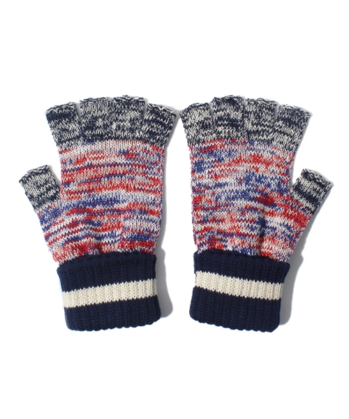 BEAMS BOY（ビームスボーイ）の「Π△BEAMS BOY / 2 Tone Mix フィンガーレス（手袋・レディース・オフホワイト/イエロー/ネイビー・ONE SIZE）」の4枚目の写真