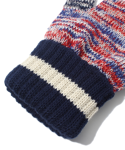 BEAMS BOY（ビームスボーイ）の「Π△BEAMS BOY / 2 Tone Mix フィンガーレス（手袋・レディース・オフホワイト/イエロー/ネイビー・ONE SIZE）」の6枚目の写真