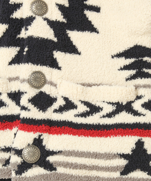 BAYFLOW（ベイフロー）の「[KIDS]ネイティブショールカーデ（カーディガン/ボレロ・キッズ・ブラック/オフホワイト・MEDIUM/X-LARGE）」の7枚目の写真