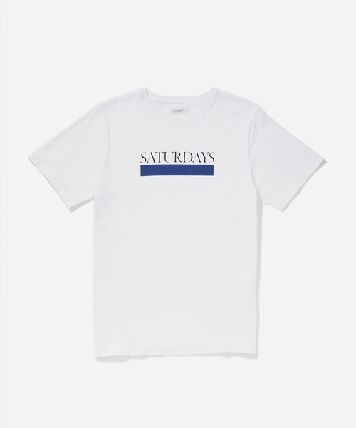 Saturdays NYC(サタデーズ ニューヨークシティ )の「Bar Underline T-Shirt(Tシャツ/カットソー・メンズ・ホワイト/ネイビー/オレンジ・L/M/S/XL/XS)」の6枚目の写真
