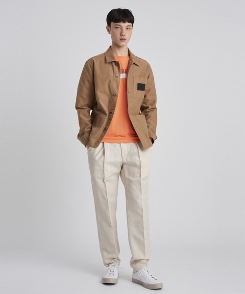 Saturdays NYC(サタデーズ ニューヨークシティ )の「Bar Underline T-Shirt(Tシャツ/カットソー・メンズ・ホワイト/ネイビー/オレンジ・L/M/S/XL/XS)」の11枚目の写真