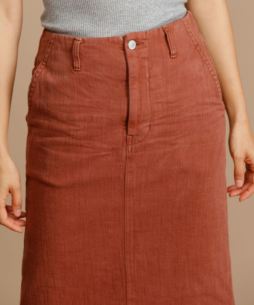 Munich（ミューニック）の「ストレッチデニムタイトロングスカート（デニムスカート・レディース・ベージュ/カーキ/テラコッタ・S/M/XS）」の18枚目の写真