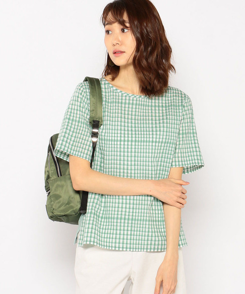 DECOY SINCE 1981(デコイシンスイチキュウハチイチ)の「チェックプルオーバー(Tシャツ/カットソー・レディース・ネイビー/イエロー/グリーン・LL/M size/L size)」の2枚目の写真