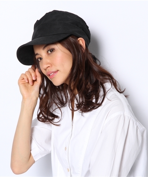 green label relaxing（グリーンレーベルリラクシング）の「GC ツイルBKリボンキャスケット ◆（キャスケット・レディース・ブラック/ベージュ・フリー）」の3枚目の写真