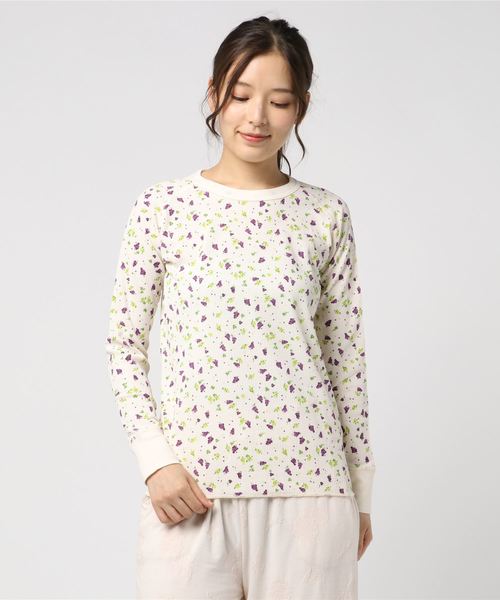 JUGLANS(ユグランス)の「FRUIT OF THE LOOM ワッフル長袖_ぶどう(ルームウェア/パジャマ)」|ホワイト