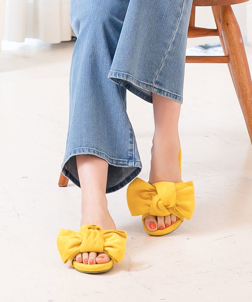 KOBE LETTUCE（コウベレタス）の「ポーチ付きBIGリボンフラットサンダル（サンダル・レディース・レッド/ブラック系その他/ミント/ブルー系その他/ベージュ系その他/イエロー/ホワイト系その他/その他・L/LL/S/M）」の6枚目の写真