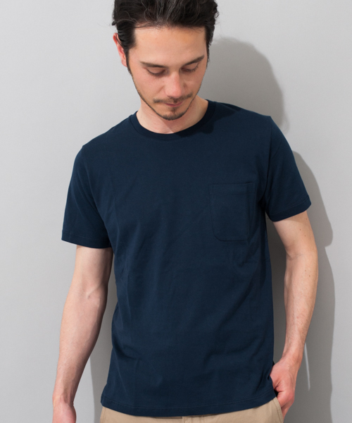 green label relaxing（グリーンレーベルリラクシング）の「◎GIZA/C PKT C/N S/S Tシャツ ◆（Tシャツ/カットソー・メンズ・ホワイト/ネイビー/ブラック/グレー/オレンジ系その他/ターコイズブルー・MEDIUM/SMALL/LARGE/X-LARGE）」の4枚目の写真