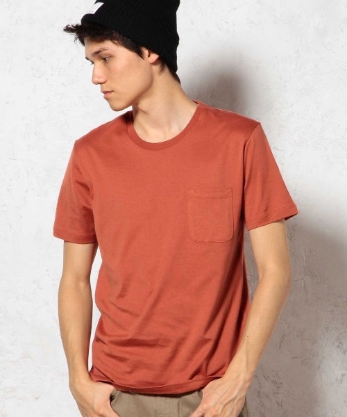 green label relaxing（グリーンレーベルリラクシング）の「◎GIZA/C PKT C/N S/S Tシャツ ◆（Tシャツ/カットソー・メンズ・ホワイト/ネイビー/ブラック/グレー/オレンジ系その他/ターコイズブルー・MEDIUM/SMALL/LARGE/X-LARGE）」の6枚目の写真