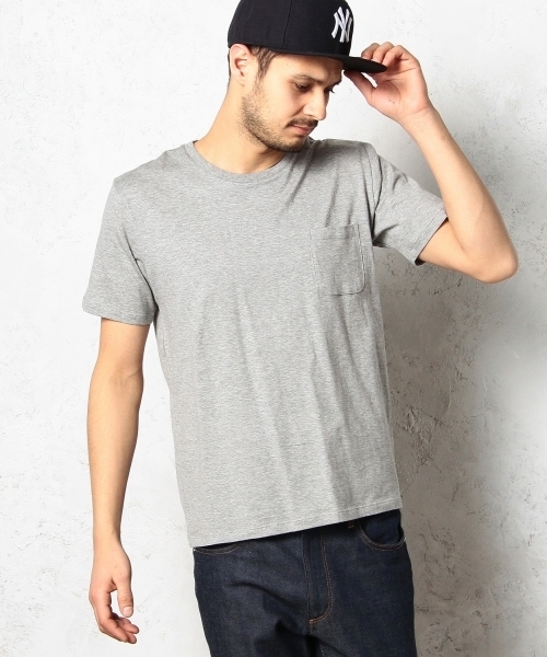 green label relaxing（グリーンレーベルリラクシング）の「◎GIZA/C PKT C/N S/S Tシャツ ◆（Tシャツ/カットソー・メンズ・ホワイト/ネイビー/ブラック/グレー/オレンジ系その他/ターコイズブルー・MEDIUM/SMALL/LARGE/X-LARGE）」の3枚目の写真