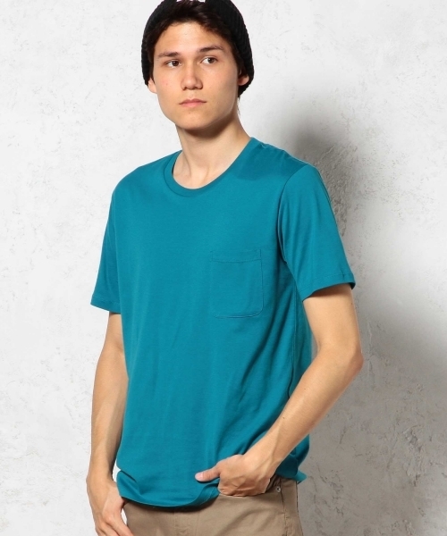 green label relaxing（グリーンレーベルリラクシング）の「◎GIZA/C PKT C/N S/S Tシャツ ◆（Tシャツ/カットソー・メンズ・ホワイト/ネイビー/ブラック/グレー/オレンジ系その他/ターコイズブルー・MEDIUM/SMALL/LARGE/X-LARGE）」の5枚目の写真