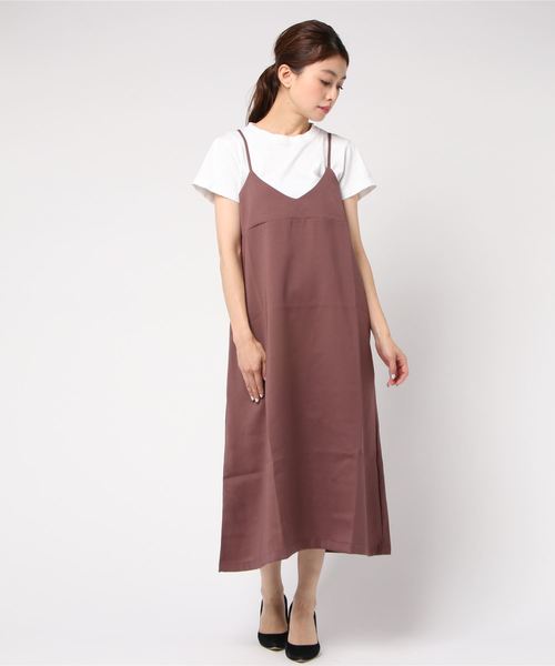 flower（フラワー）の「グロッシーハングアウトワンピース（ワンピース・レディース・ブラウン/アイボリー・FREE）」の6枚目の写真