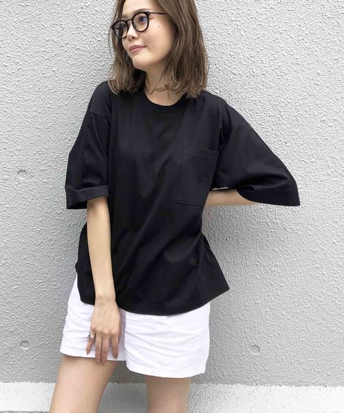 audrey and john wad(オードリーアンドジョンワッド)の「コットンスムースフレアカットソー(Tシャツ/カットソー・レディース・ホワイト/ブラック/グレイッシュベージュ・MEDIUM)」の3枚目の写真