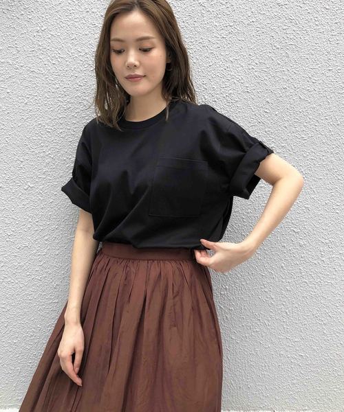 audrey and john wad(オードリーアンドジョンワッド)の「コットンスムースフレアカットソー(Tシャツ/カットソー・レディース・ホワイト/ブラック/グレイッシュベージュ・MEDIUM)」の9枚目の写真