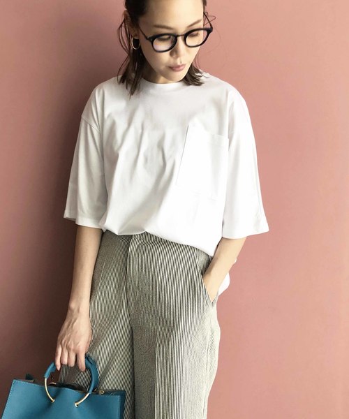 audrey and john wad(オードリーアンドジョンワッド)の「コットンスムースフレアカットソー(Tシャツ/カットソー・レディース・ホワイト/ブラック/グレイッシュベージュ・MEDIUM)」の8枚目の写真