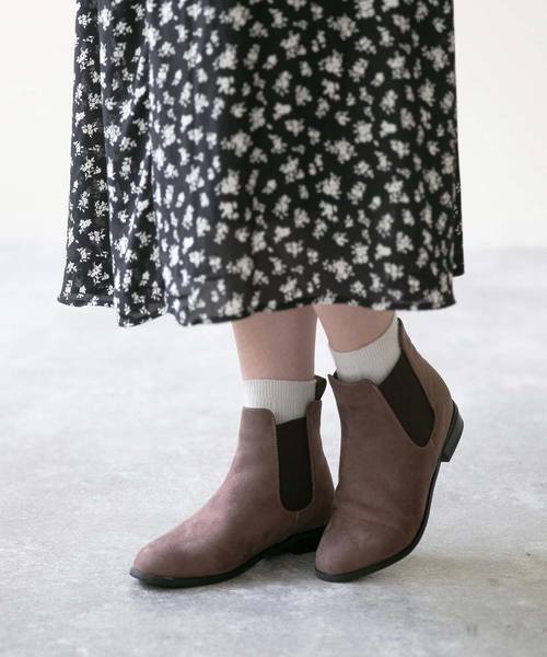 menue（メヌエ）の「ラウンドトゥ サイドゴア ショートブーツ（ブーツ・レディース・ブラック/アッシュブラウン/ベージュ/ダークブラウン・LL/3L/S/M/L/XS）」の16枚目の写真