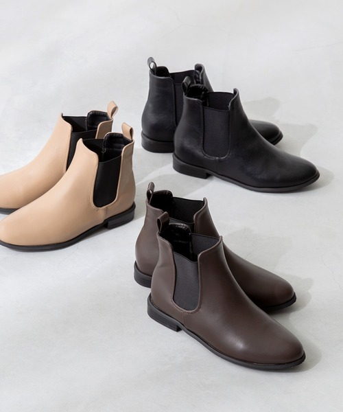 menue（メヌエ）の「ラウンドトゥ サイドゴア ショートブーツ（ブーツ・レディース・ブラック/アッシュブラウン/ベージュ/ダークブラウン・LL/3L/S/M/L/XS）」の18枚目の写真