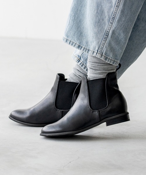 menue（メヌエ）の「ラウンドトゥ サイドゴア ショートブーツ（ブーツ・レディース・ブラック/アッシュブラウン/ベージュ/ダークブラウン・LL/3L/S/M/L/XS）」の19枚目の写真