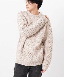 aran WOOLLEN MILLS（アランウーレンミルズ）の「メリノウール　ハンドニット手編みセーター（ニット/セーター）」