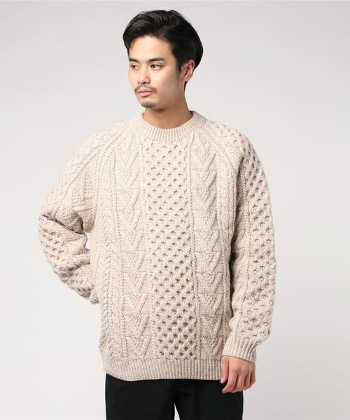 INTERIM】カシミヤ アランニット セーター ハンドニット スミクロ 4