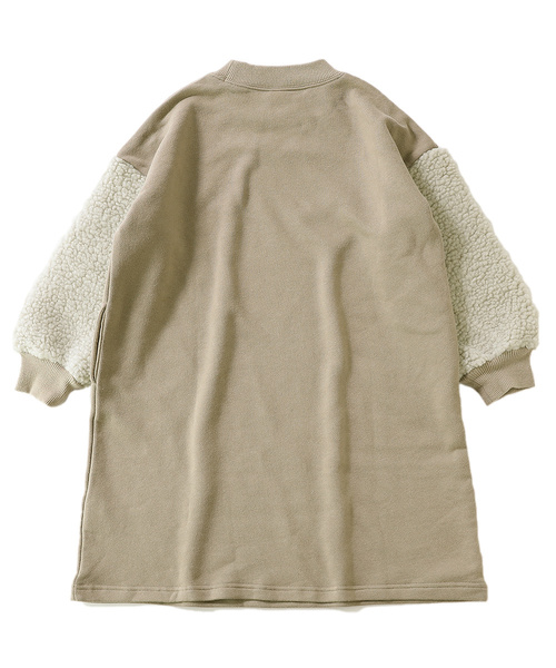 devirock（デビロック）の「スウェットスリーブビッグシルエットワンピース（ワンピース・キッズ・ブラック/ネイビー/ブルー系その他/パープル系その他/ダークベージュ・110cm/100cm/120cm/130cm/140cm/150cm/160cm）」の10枚目の写真