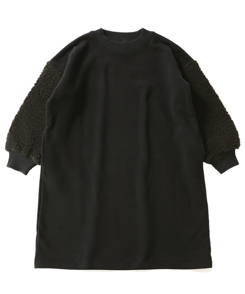 devirock（デビロック）の「スウェットスリーブビッグシルエットワンピース（ワンピース・キッズ・ブラック/ネイビー/ブルー系その他/パープル系その他/ダークベージュ・110cm/100cm/120cm/130cm/140cm/150cm/160cm）」の13枚目の写真