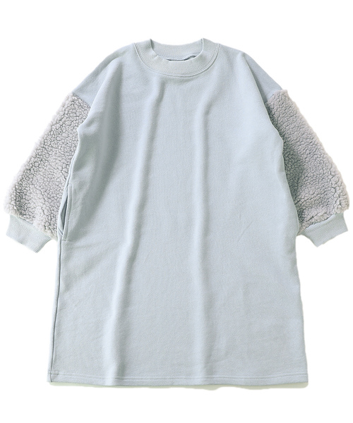 devirock（デビロック）の「スウェットスリーブビッグシルエットワンピース（ワンピース・キッズ・ブラック/ネイビー/ブルー系その他/パープル系その他/ダークベージュ・110cm/100cm/120cm/130cm/140cm/150cm/160cm）」の16枚目の写真