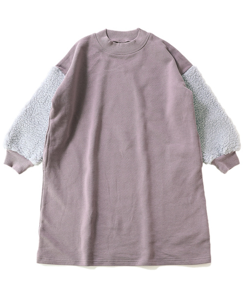 devirock（デビロック）の「スウェットスリーブビッグシルエットワンピース（ワンピース・キッズ・ブラック/ネイビー/ブルー系その他/パープル系その他/ダークベージュ・110cm/100cm/120cm/130cm/140cm/150cm/160cm）」の17枚目の写真