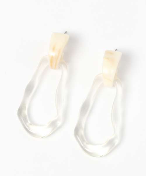 GLOBAL WORK（グローバルワーク）の「オオブリサガリピアス/852016（ピアス（両耳用）・レディース・ホワイト/ダークブラウン・FREE）」の2枚目の写真