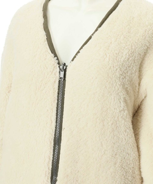 fifth（フィフス）の「リバーシブルボアロングコート（ブルゾン・レディース・ブラック/カーキ・MEDIUM）」の13枚目の写真