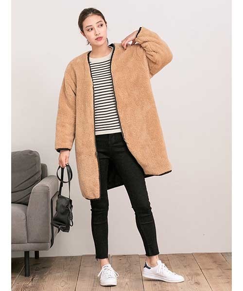 fifth（フィフス）の「リバーシブルボアロングコート（ブルゾン）」 - WEAR