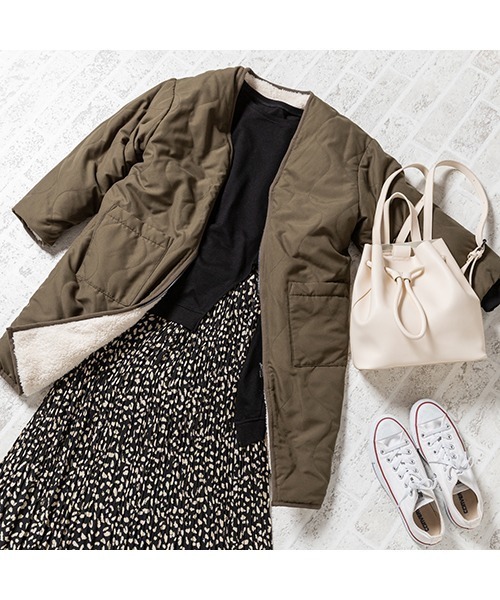 fifth（フィフス）の「リバーシブルボアロングコート（ブルゾン・レディース・ブラック/カーキ・MEDIUM）」の19枚目の写真