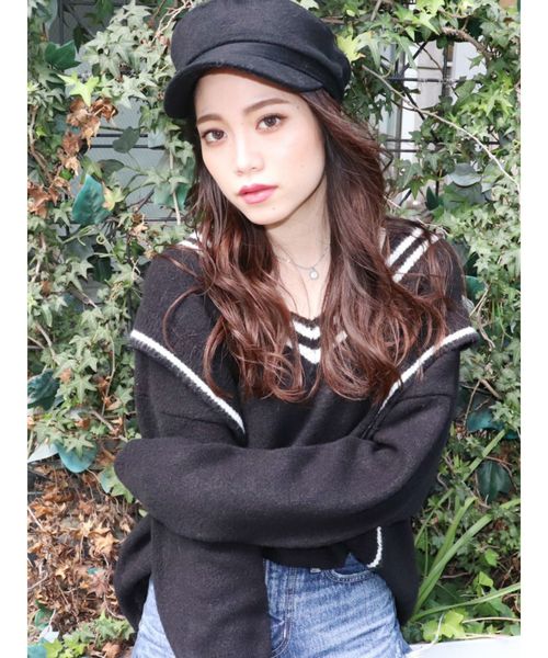 GYDA（ジェイダ）の「チルデングラインダーニットトップス（ニット/セーター・レディース・ブラック/ベージュ/オフホワイト・FREE）」の17枚目の写真