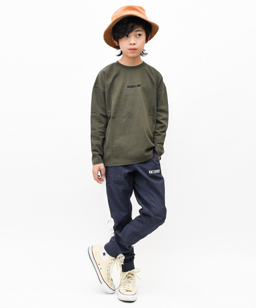 RAT EFFECT（ラットエフェクト）の「バックロゴ長袖Tシャツ（Tシャツ/カットソー・キッズ・オフホワイト/ブラック/チャコールグレー/ベージュ/カーキ/ブルー/ライトグレー/ホワイト系その他/ライトブルー・120/130/140/150/160/170）」の16枚目の写真