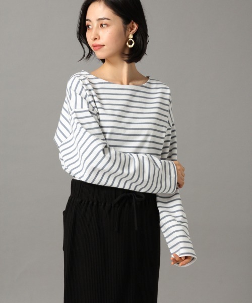 LOWRYS FARM（ローリーズファーム）の「ＵＳＡボーダーＬＳ　862052（Tシャツ/カットソー・レディース・ブラウン/オフホワイト/ブルー/グリーン・FREE）」の4枚目の写真