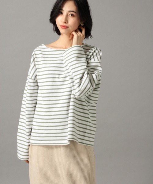 LOWRYS FARM（ローリーズファーム）の「ＵＳＡボーダーＬＳ　862052（Tシャツ/カットソー・レディース・ブラウン/オフホワイト/ブルー/グリーン・FREE）」の3枚目の写真