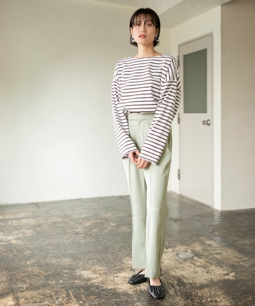 LOWRYS FARM（ローリーズファーム）の「ＵＳＡボーダーＬＳ　862052（Tシャツ/カットソー・レディース・ブラウン/オフホワイト/ブルー/グリーン・FREE）」の16枚目の写真